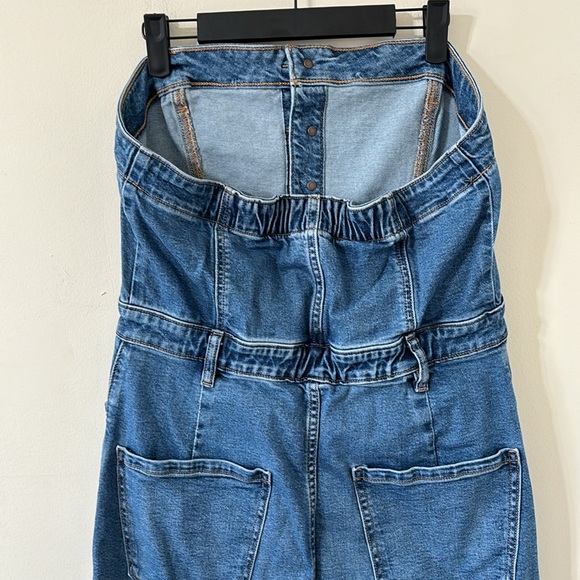 American Eagle Denim Tube Top Midi Dress Medium Wash Size 12 - Picture 9 of 12